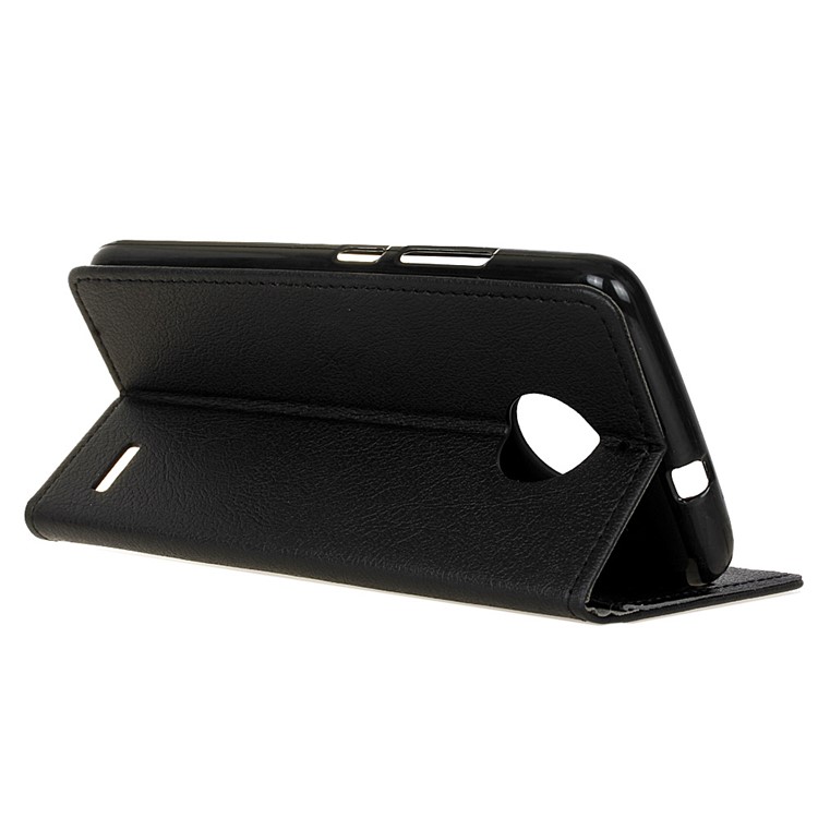Leather Wallet Stand Phone Cover for Motorola Moto E4 - Black-4