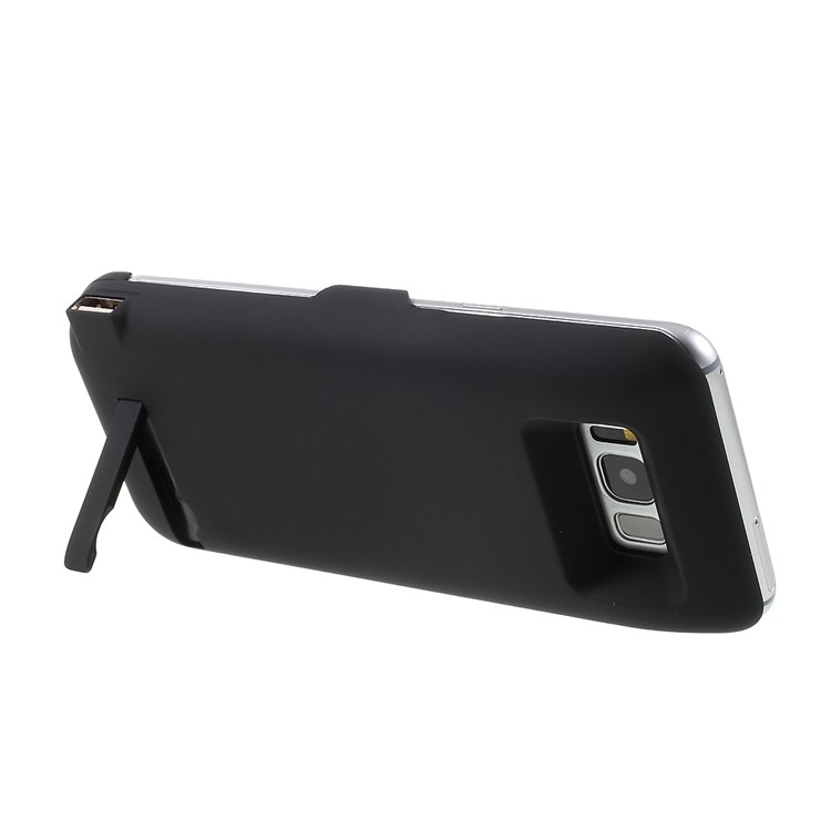 5500mAh External Battery Charger Cover with USB Output & Kickstand for Samsung Galaxy S8 G950 - Black-5