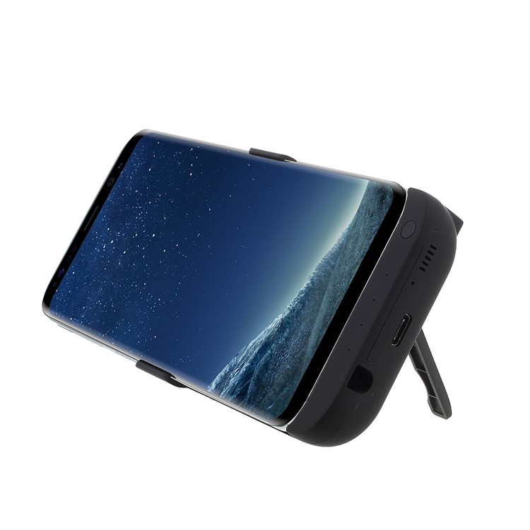 5500mAh External Battery Charger Cover with USB Output & Kickstand for Samsung Galaxy S8 G950 - Black-6