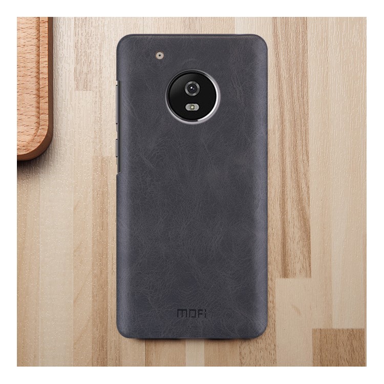 MOFI Leather Coated Hard PC Back Case for Motorola Moto G5 - Grey-1