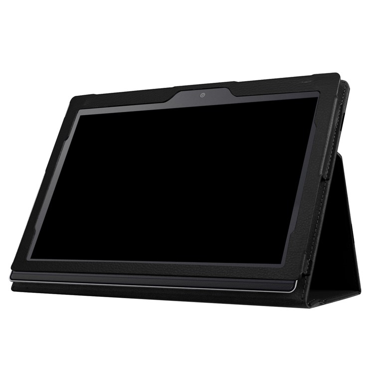 Litchi Skin 2-Fold Leather Stand Folio Case for Lenovo Miix 320 - Black-5
