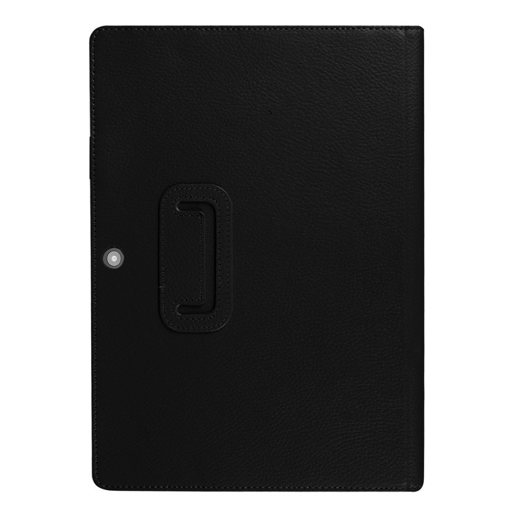 Litchi Skin 2-Fold Leather Stand Folio Case for Lenovo Miix 320 - Black-8