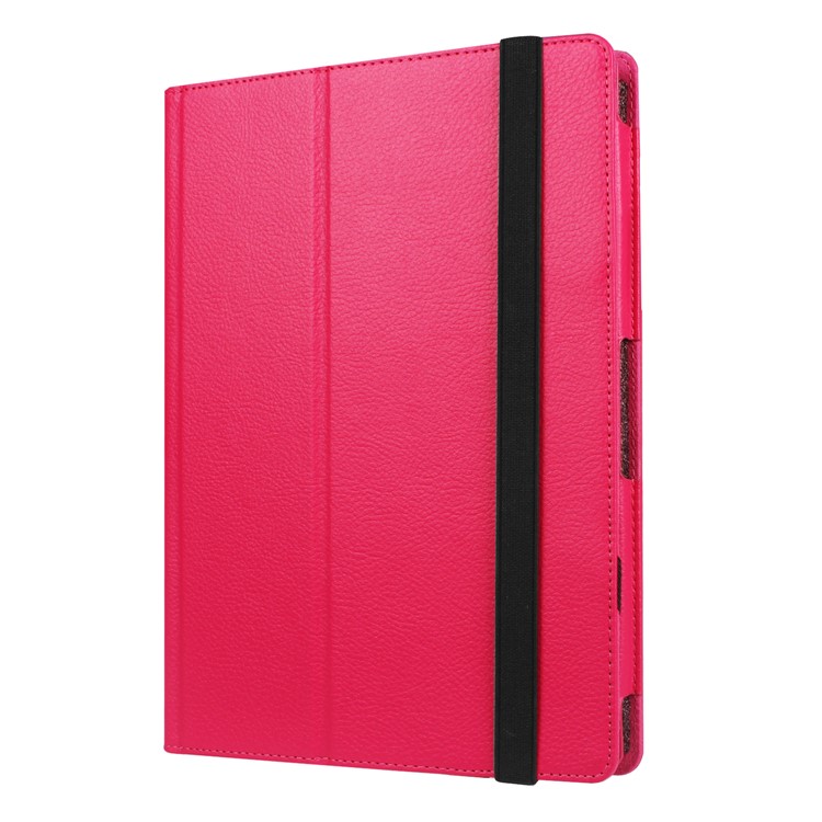 Litchi Grain PU Leather Stand 2-Fold Cover for Lenovo Miix 320 - Rose-6