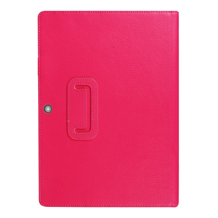 Litchi Grain PU Leather Stand 2-Fold Cover for Lenovo Miix 320 - Rose-8
