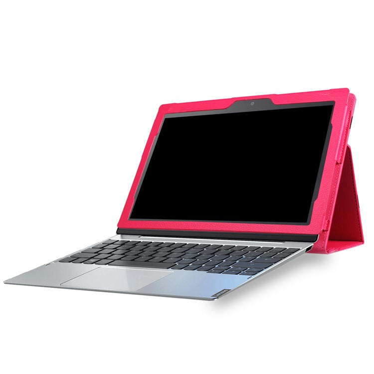 Litchi Grain PU Leather Stand 2-Fold Cover for Lenovo Miix 320 - Rose-9