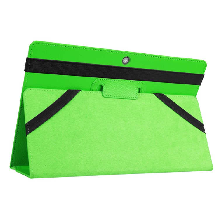 2-Fold Litchi Leather Stand Folio Cover for Lenovo Miix 320 - Green-4