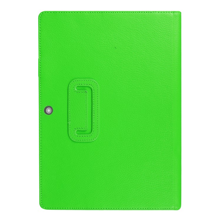 2-Fold Litchi Leather Stand Folio Cover for Lenovo Miix 320 - Green-8