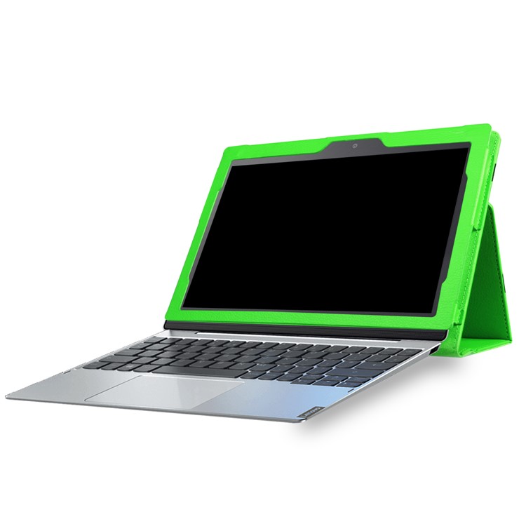 2-Fold Litchi Leather Stand Folio Cover for Lenovo Miix 320 - Green-9