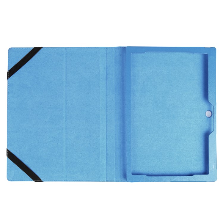 For Lenovo Miix 320 2-Fold Litchi Leather Stand Folio Cover - Baby Blue-2