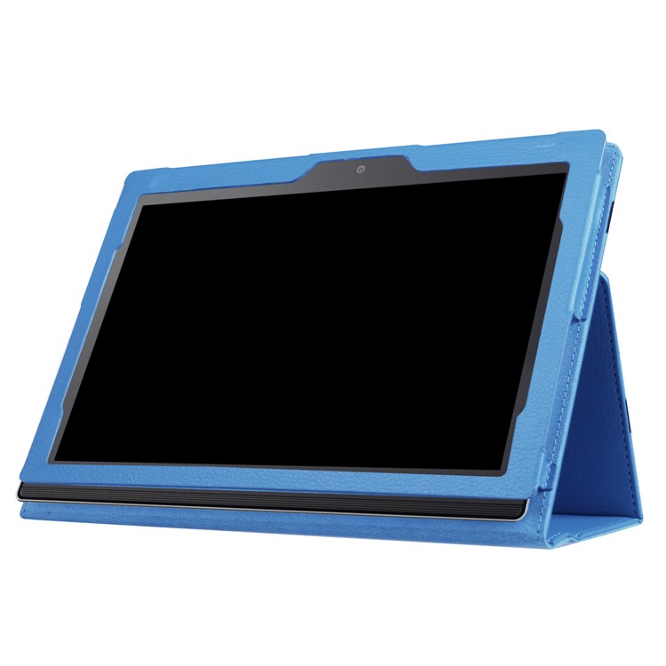 For Lenovo Miix 320 2-Fold Litchi Leather Stand Folio Cover - Baby Blue-5