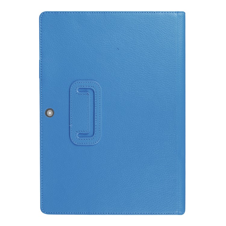 For Lenovo Miix 320 2-Fold Litchi Leather Stand Folio Cover - Baby Blue-8