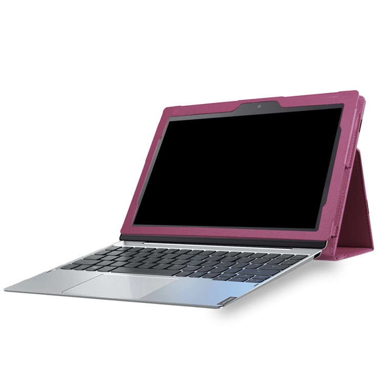 Litchi Skin 2-Pieghevole in cuoio Flip Shell Cover per Lenovo Miix 320 - Viola-9