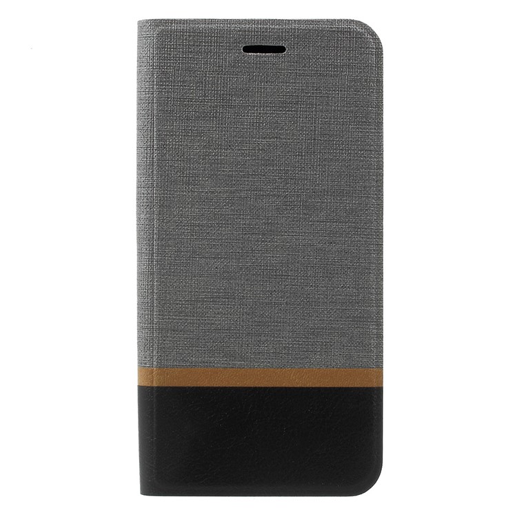 Cross Grain Card Slot Leather Phone Case for Motorola Moto Z2 Play Built-in Steel Sheet - Grey-2