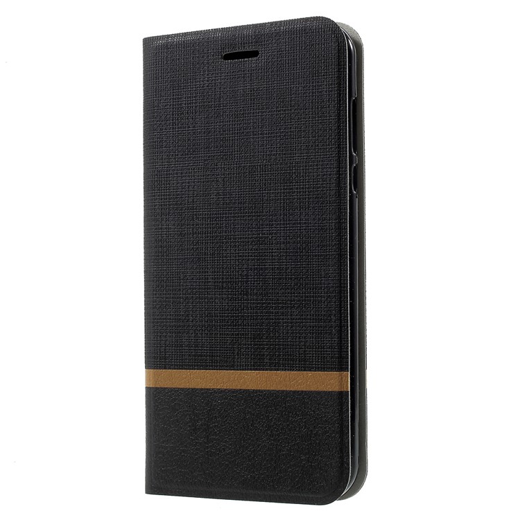 Cross Grain Card Slot Leather Flip Stand Phone Cover for Motorola Moto Z2 Play Built-in Steel Sheet - Black-3