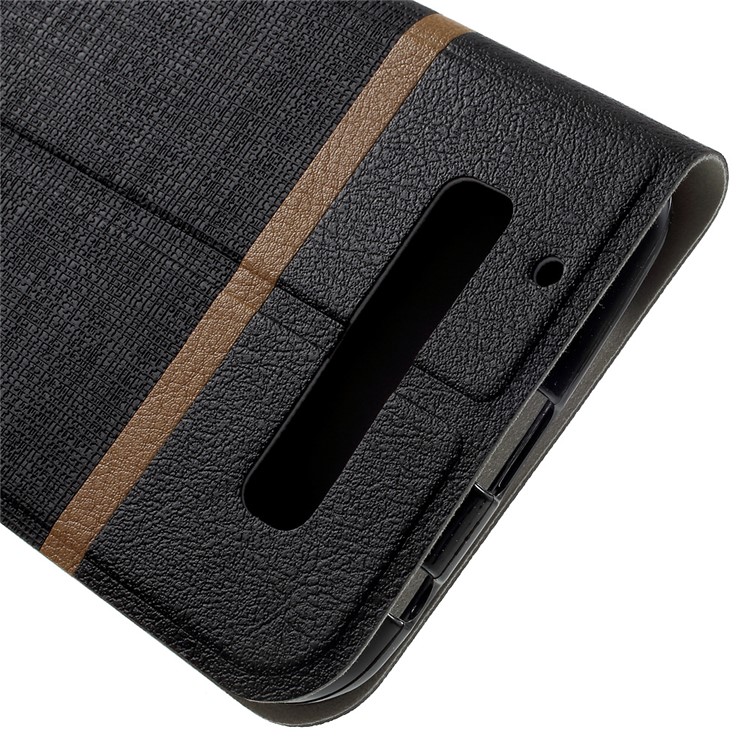 Cross Grain Card Slot Leather Flip Stand Phone Cover for Motorola Moto Z2 Play Built-in Steel Sheet - Black-8
