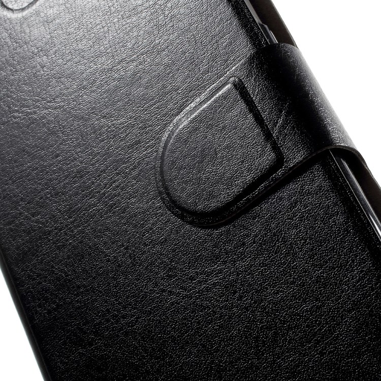 Crazy Horse Card Holder Stand Leather Cover Case (Built-in Steel Sheet) for Motorola Moto C Plus - Black-8
