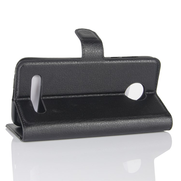 Litchi Skin Wallet Leather Stand Case for Motorola Moto Z2 Play - Black-5
