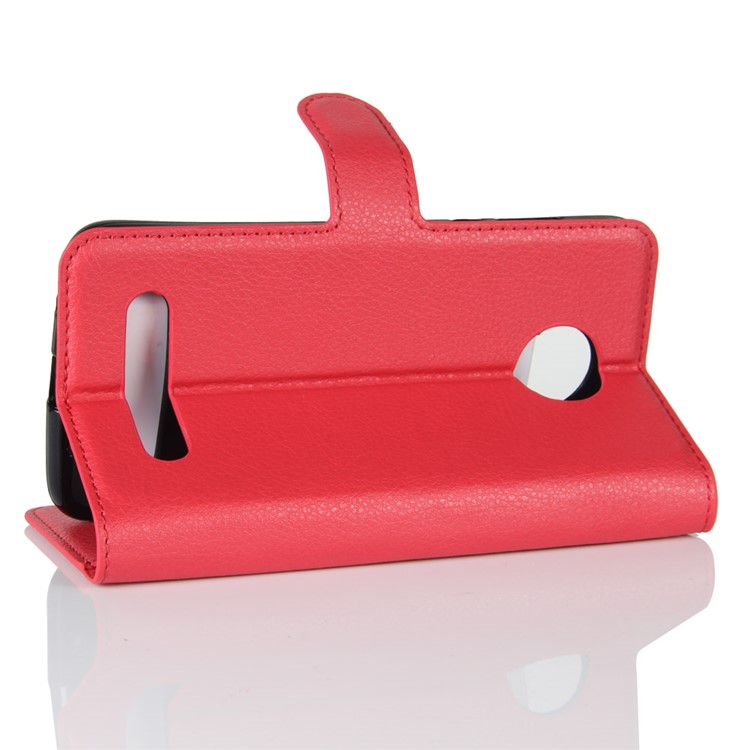 Litchi Skin Magnetic Leather Stand Case for Motorola Moto Z2 Play - Red-5