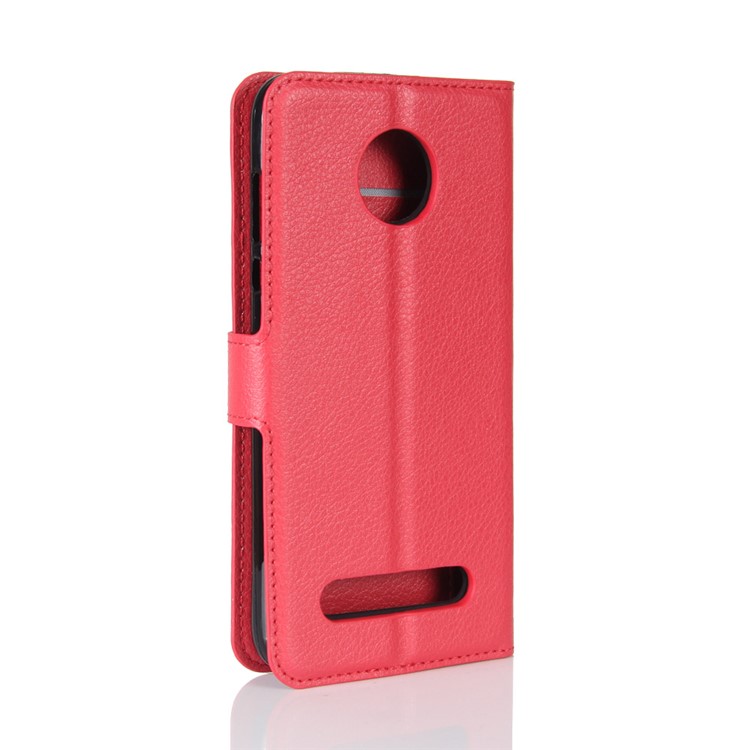 Litchi Skin Magnetic Leather Stand Case for Motorola Moto Z2 Play - Red-6