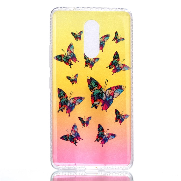 Patterned Inner Rhinestone TPU Case for Lenovo K6 Note - Colorful Butterflies-2