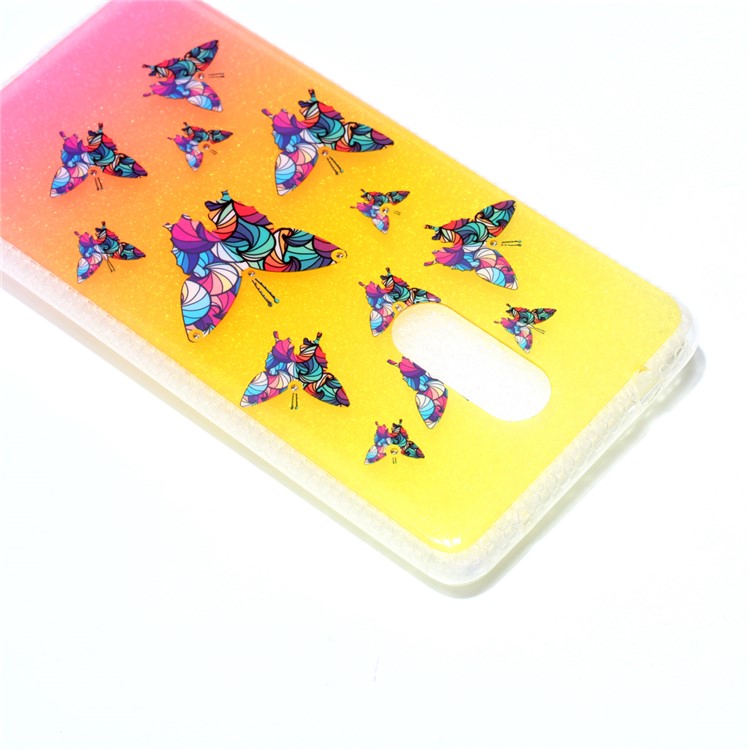 Patterned Inner Rhinestone TPU Case for Lenovo K6 Note - Colorful Butterflies-5