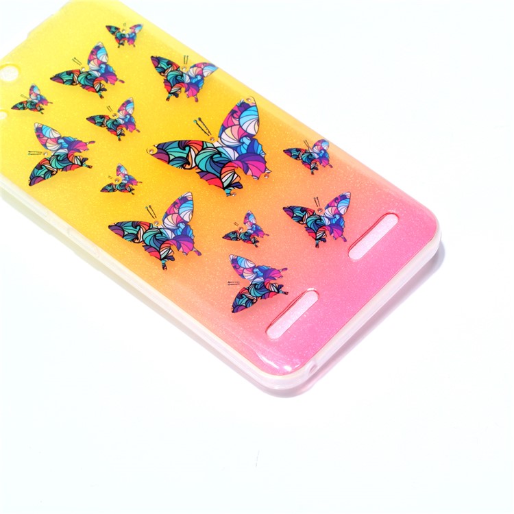 Pattern Printing Inner Rhinestone TPU Case for Lenovo Vibe K5 / Vibe K5 Plus - Colorful Butterflies-4