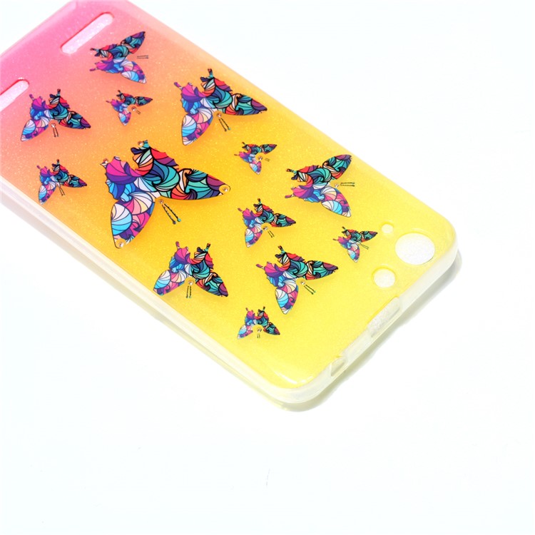 Pattern Printing Inner Rhinestone TPU Case for Lenovo Vibe K5 / Vibe K5 Plus - Colorful Butterflies-5