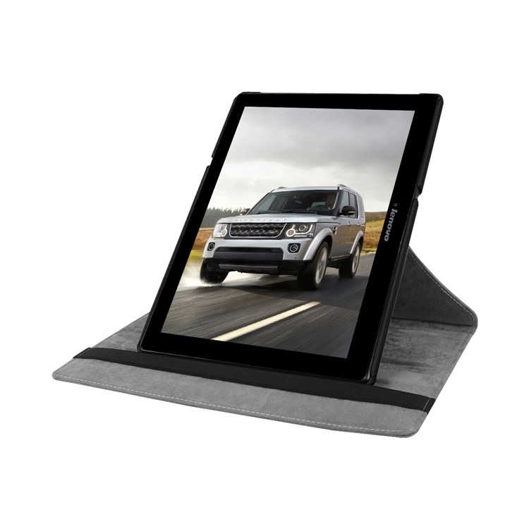 Litchi Texture Rotary Stand Leather Case for Lenovo Tab 3 10 Plus Tablet - Black-6