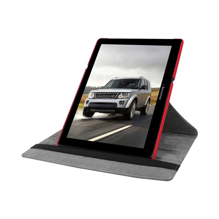 Litchi Texture Rotary Stand Leather Case Cover for Lenovo Tab 3 10 Plus Tablet - Red-6