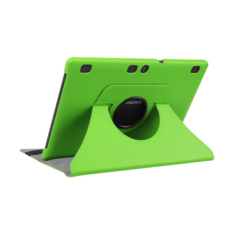 Rotary Stand Litchi Leather Protector Case for Lenovo Tab 3 10 Plus Tablet - Green-5