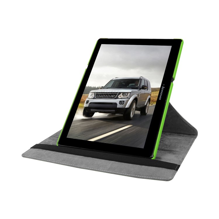 Rotary Stand Litchi Leather Protector Case for Lenovo Tab 3 10 Plus Tablet - Green-6