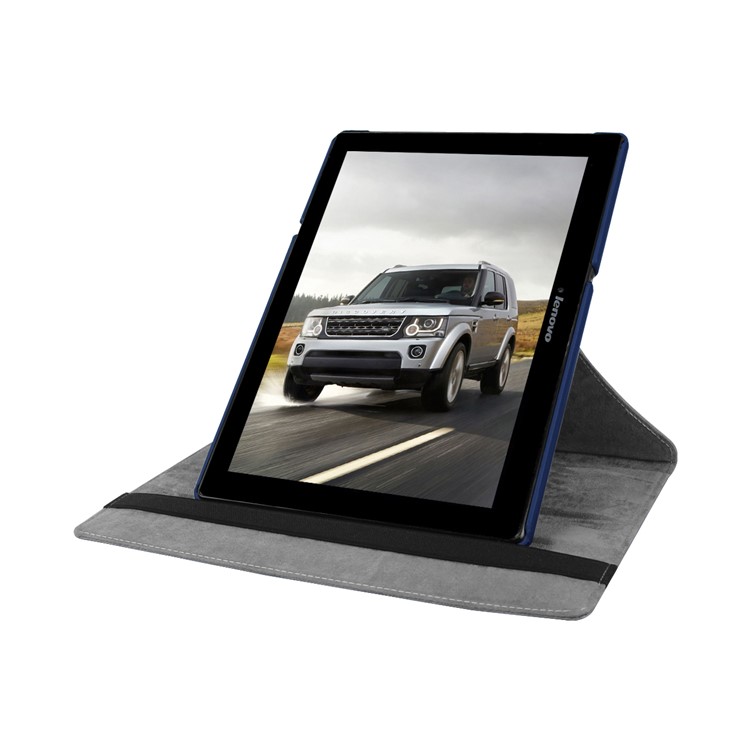 Litchi Texture Rotary Stand Leather Case Cover for Lenovo Tab 3 10 Plus Tablet - Dark Blue-6