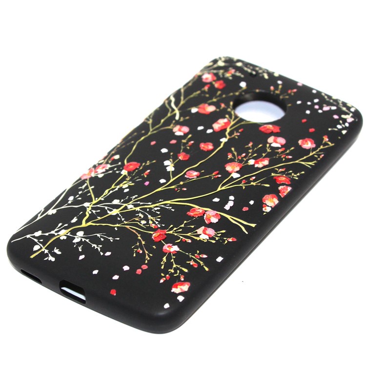 Pattern Printing Embossed Glossy TPU Shell with Electroplating Responsive Buttons for Motorola Moto G5 - Babysbreath-2