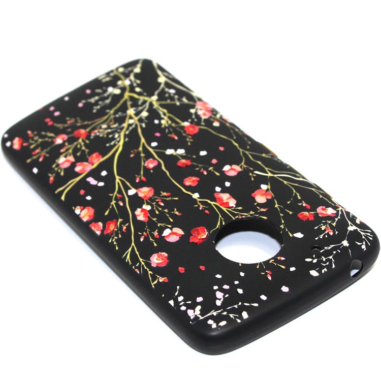 Pattern Printing Embossed Glossy TPU Shell with Electroplating Responsive Buttons for Motorola Moto G5 - Babysbreath-3
