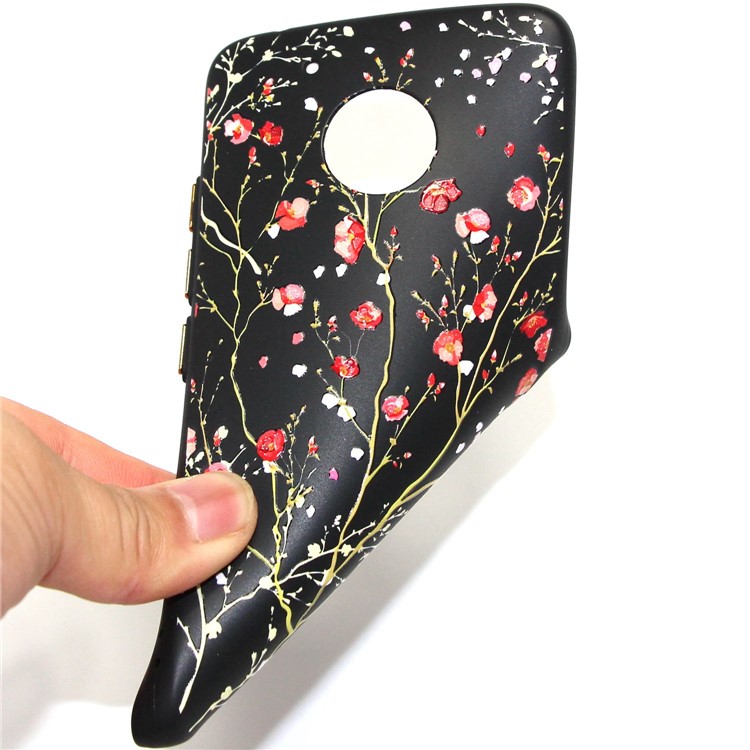 Pattern Printing Embossed Glossy TPU Shell with Electroplating Responsive Buttons for Motorola Moto G5 - Babysbreath-4