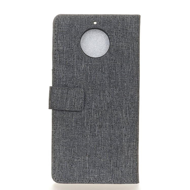 For Motorola Moto G6 Plus Cloth Texture Leather Wallet Phone Case - Black-2