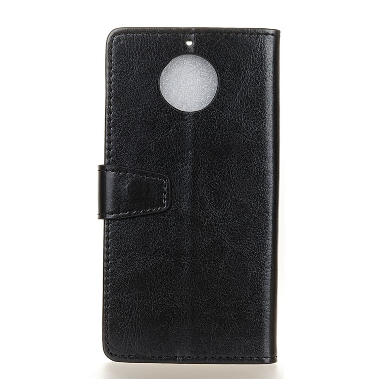 Crazy Horse Wallet Leather Magnetic Phone Shell for Motorola G5S Plus - Black-2