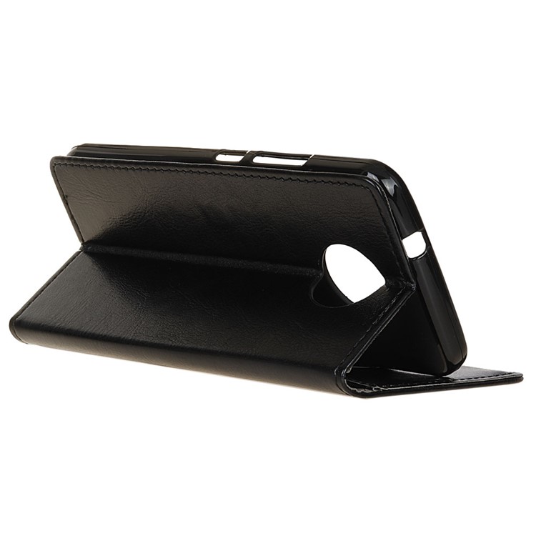 Crazy Horse Wallet Leather Magnetic Phone Shell for Motorola G5S Plus - Black-4
