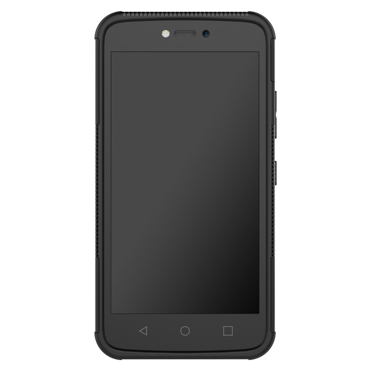 For Motorola Moto C Plus 2-in-1 Tyre Pattern Kickstand Combo Casing (PC + TPU) - Black-2
