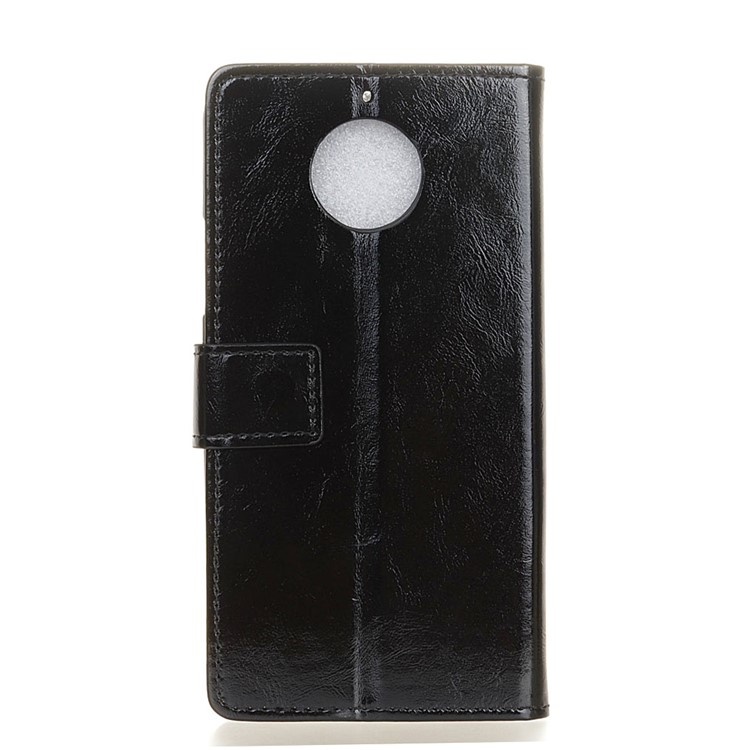 Crazy Horse Leather Wallet Case for Motorola Moto G6 Plus - Black-2