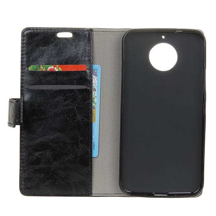 Crazy Horse Leather Wallet Case for Motorola Moto G6 Plus - Black-4