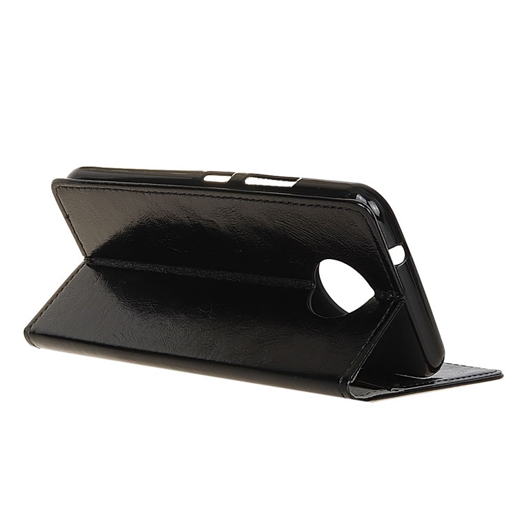 Crazy Horse Leather Wallet Case for Motorola Moto G6 Plus - Black-5