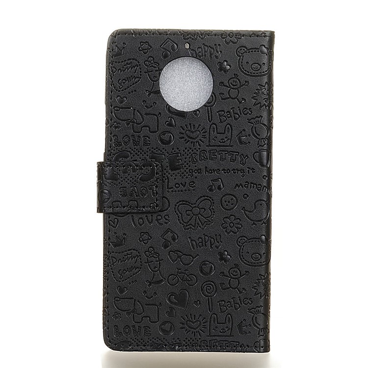 Cartoon Graffiti Wallet Leather Case for Motorola Moto G6 - Black-2