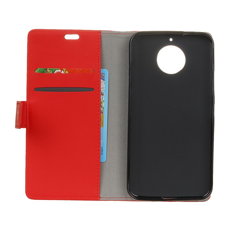 Wallet Leather Phone Casing for Motorola Moto G5S - Red-3