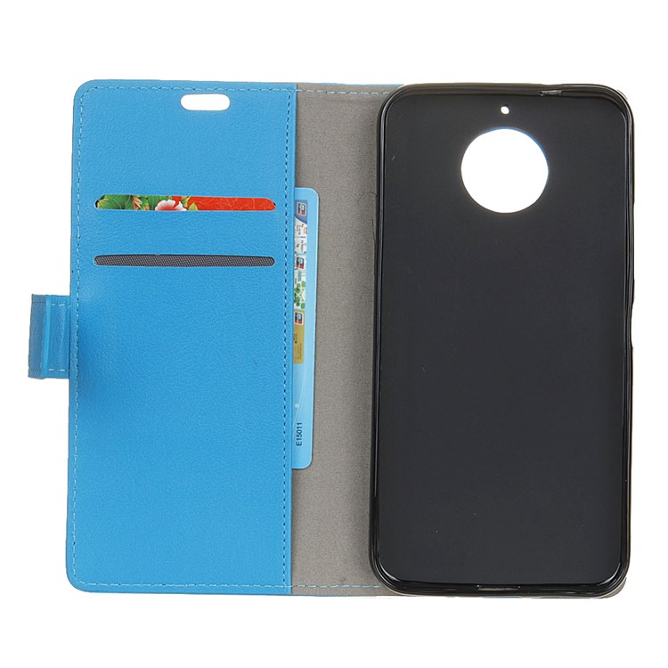Wallet Leather Phone Shell for Motorola Moto G5S - Blue-4