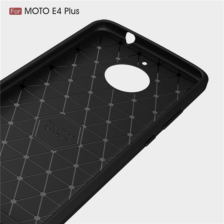 Anti-skid Carbon Fiber Texture Brushed TPU Protective Case for Motorola Moto E4 Plus EU Version - Black-5