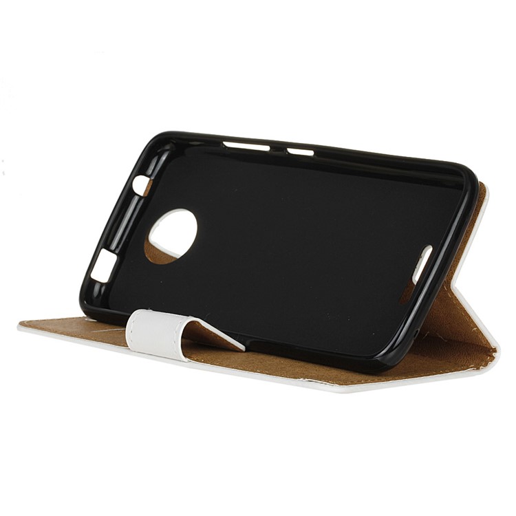 Patterned Wallet Stand Leather Cellphone Case for Motorola Moto C Plus - Eiffel Tower and Quill-pen-5