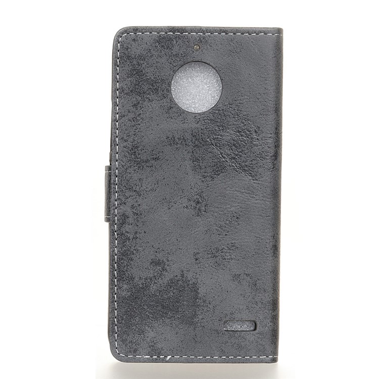 Vintage Style Wallet Leather Cell Phone Shell for Motorola Moto E4 EU Version - Grey-2