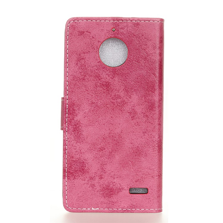 Vintage Style Wallet Leather Cell Phone Cover for Motorola Moto E4 EU Version - Rose-2