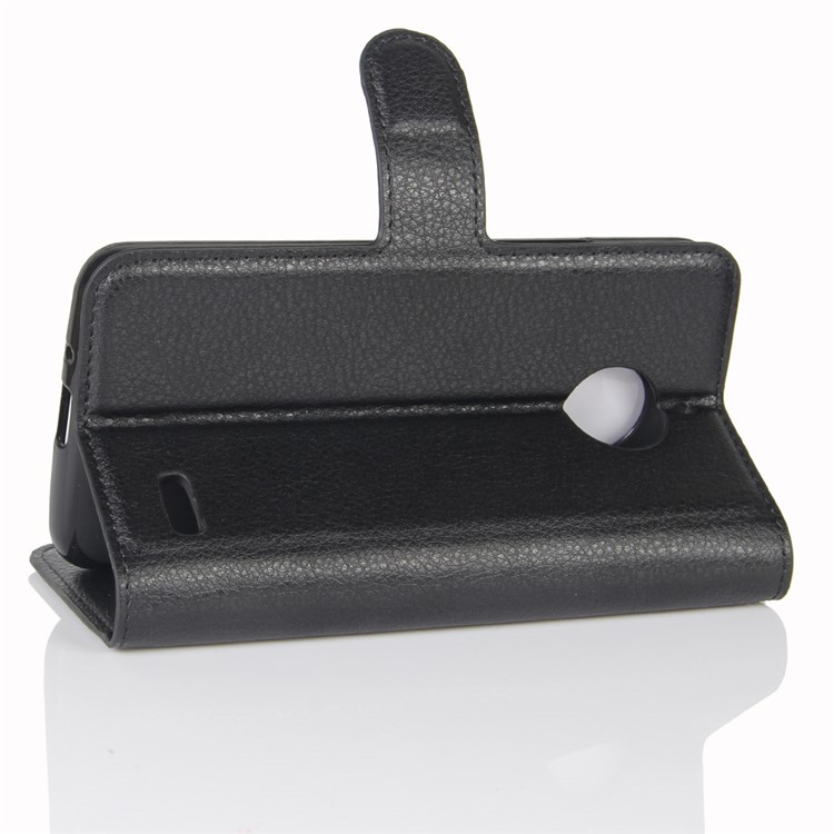 For Motorola Moto E4 (EU Version) Litchi Skin Leather Stand Magnetic Phone Cover Case - Black-5